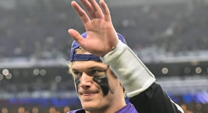 Vikings QB J.J. McCarthy against the Packers in 2025