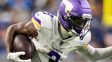 Vikings WR Jordan Addison at the Lions in 2025.