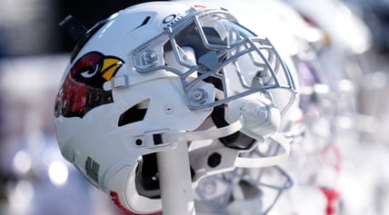 An Arizona Cardinals helmet in the summer of 2025.