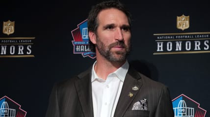Jared Allen at the Hall of Fame Class of 2025 press conference in New Orleans.