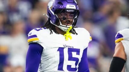 Vikings linebacker Dallas Turner on defense against the Rams during the NFC wild card game.