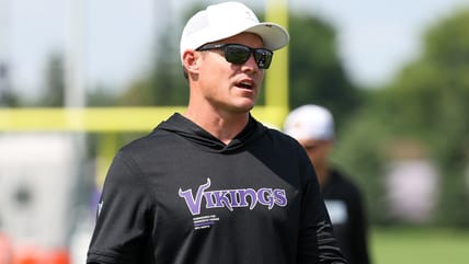 Vikings HC Kevin O'Connell at Training Camp in 2025.