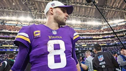 Kirk Cousins looks on after Vikings win vs. Jets.