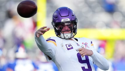 Vikings QB J.J. McCarthy agains the Giants in 2025