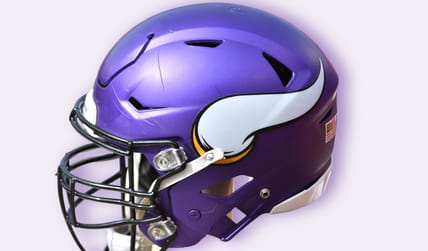 A Vikings Helmet in 2019 before a game against the Chiefs