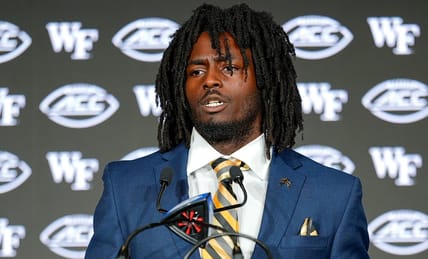 Wake Forest RB Demond Claiborne in the summer of 2025 in Charlotte