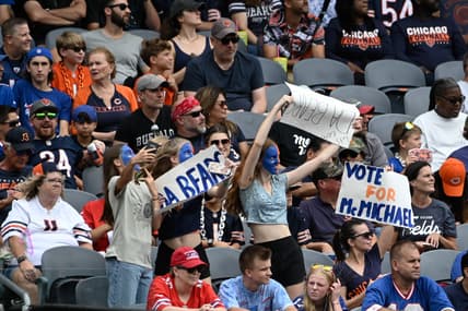 Chicago Bears fans in stands during preseason game against Buffalo Bills