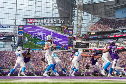Chargers QB Justin Herbert against the Vikings in 2023