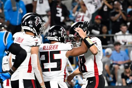 Falcons RB Tyler Allgeier and QB Kirk Cousins in 2024.
