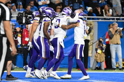Vikings QB J.J. McCarthy in 2025 at the Detroit Lions