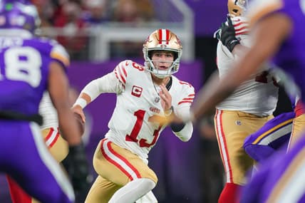 49ers QB Brock Purdy in 2023 against the Vikings