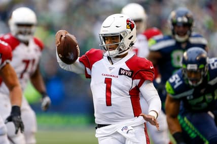 Kyler Murray scrambles out of the pocket during a Cardinals game against the Seahawks at CenturyLink Field.