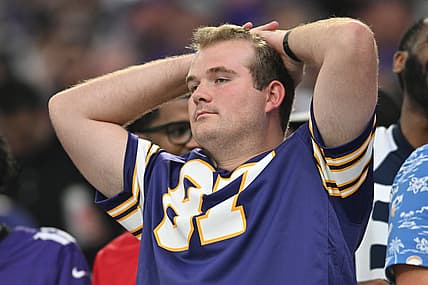 Vikings fans dismayed in the stands during a 2023 home game against the Chargers.