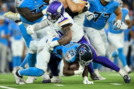 Vikings LB Kobe King in the 2025 preseason.