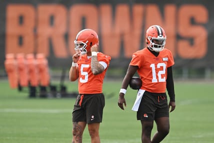 Dillon Gabriel and Shedeur Sanders, two Cleveland Browns QBs, in 2025