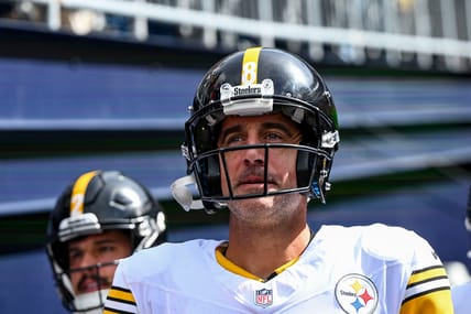 Aaron Rodgers in 2025 with the Steelers in Week 2
