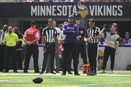 Vikings head coach Kevin O'Connell in Week 3 of 2025