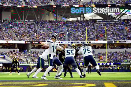 Seahawks QB Sam Darnold in 2025 against the Rams