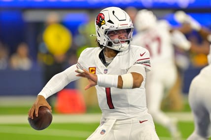 Kyler Murray scrambles for a first down during the second half against the Rams at SoFi Stadium.