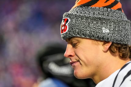 Joe Burrow heads to the locker room after a Week 14 loss to the Bills at Highmark Stadium.