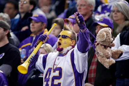 Vikings and Bears fans in 2007 during a December game