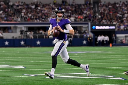 Ravens QB Cooper Rush in the preseason of 2025