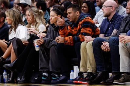 Quarterback Russell Wilson at a Nuggets game in 2023