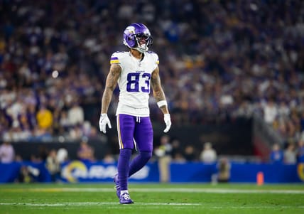 Jalen Nailor plays wide receiver for the Vikings during a Wild Card playoff game against the Rams.