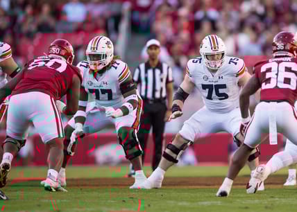 Auburn center Connor Lew in 2023 against Arkansas.