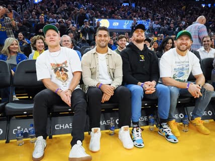 49ers QB Jimmy Garoppolo in 2022 at an NBA game