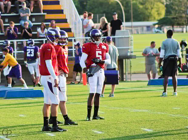 Quarterback Trio - Vikings Training Camp 2014