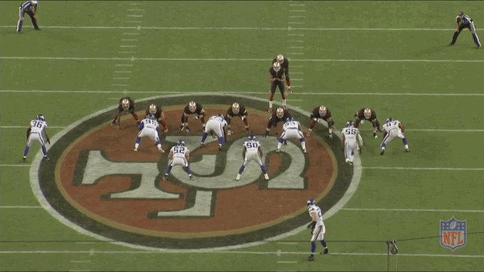 in 2015, was manhandled by Boone in Week 1. Here, Boone washes Joseph down and carries the nose tackle's momentum across the formation. technically, he's a tackle playing guard, and that power shows when Boone gets moving