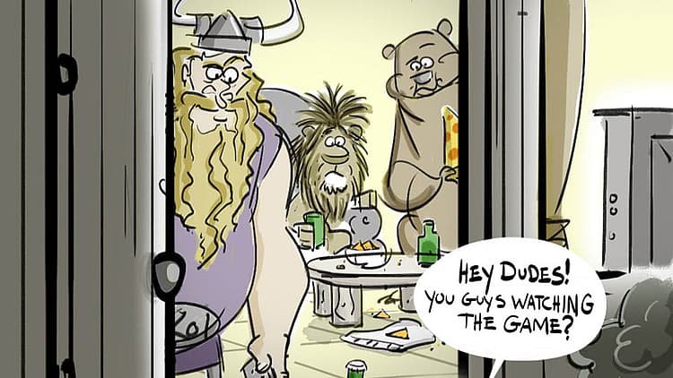Matt Engstrom Vikings Illustrations Packers Crash The North