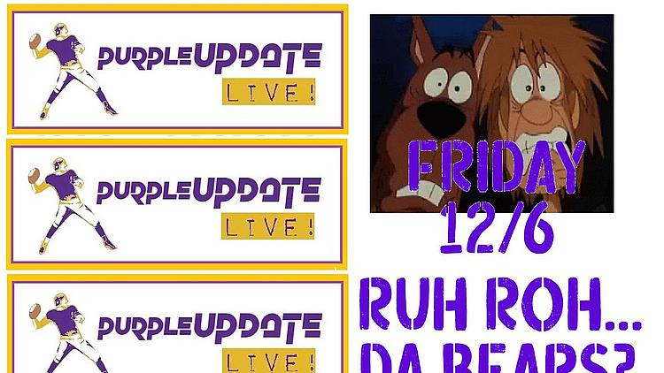 Purple Update Live graphic with Bears question for Friday 12/6