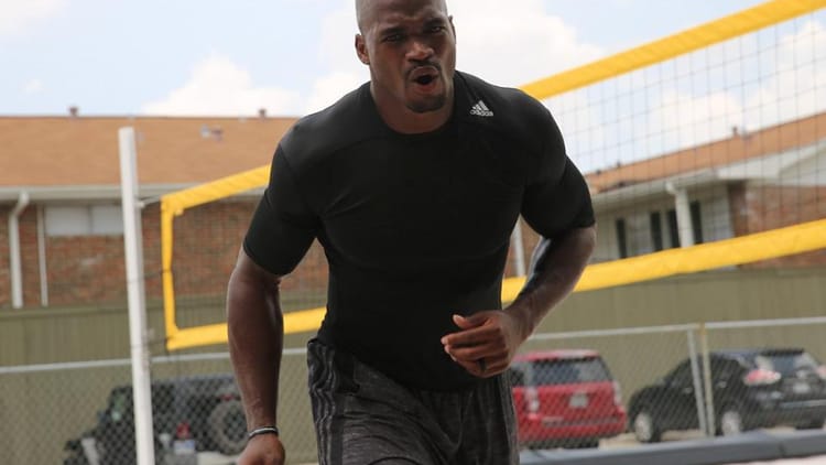 Adrian Peterson Working Out