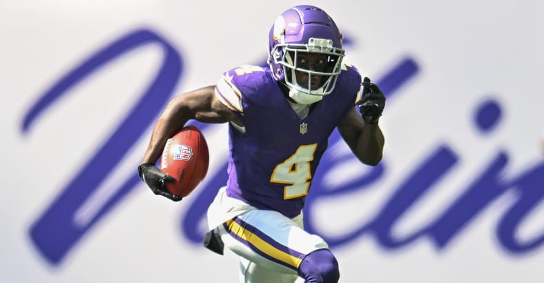 Vikings WR Brandon Powell in 2024 against the Texans.