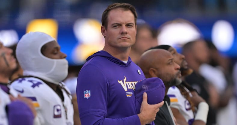 Minnesota Vikings head coach Kevin O'Connell in Week 8 of 2025
