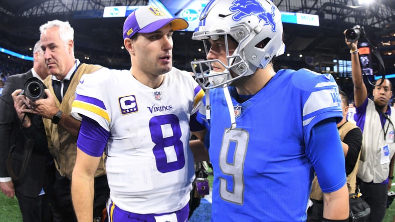 Matthew Stafford and Kirk Cousins speak after Lions-Vikings game.