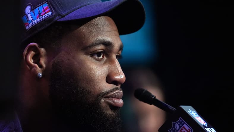 Haason Reddick at the Super Bowl in 2023