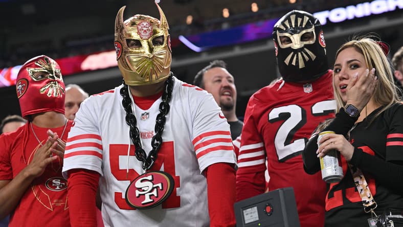 San Francisco 49ers fans watch a game against the Vikings at U.S. Bank Stadium in Minneapolis. Vikings 49ers Mexico City