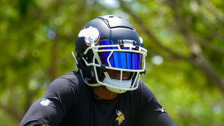 Custom Helmet worn by Vikings cornerback Isaiah Rodgers