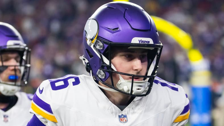 Will Reichard stands on the field during the Vikings’ NFC Wild Card game against the Los Angeles Rams in Arizona. Vikings 2026 prediction