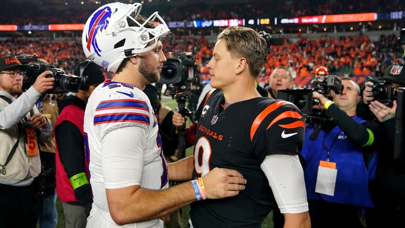 Josh Allen and Joe Burrow in 2023.
