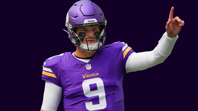 Vikings QB J.J. McCarthy in the 2025 preseason.