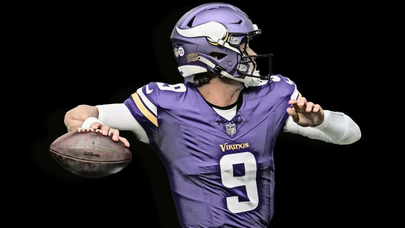 Vikings quarterback J.J. McCarthy throws a pass against the Texans on Aug. 9, 2025, at U.S. Bank Stadium.