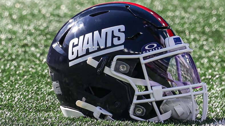 a New York Giants helmet in 2024