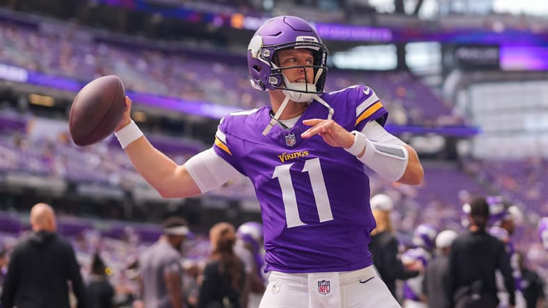 Vikings QB Bretty Rypien in the 2025 preseason.