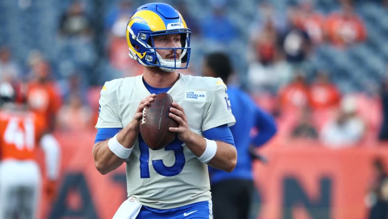 Rams QB John Wolford in 2021 with the Rams.