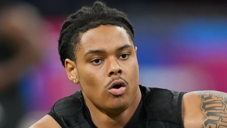 Vikings DT Tyrion Ingram-Dawkins at the NFL Combine in 2025