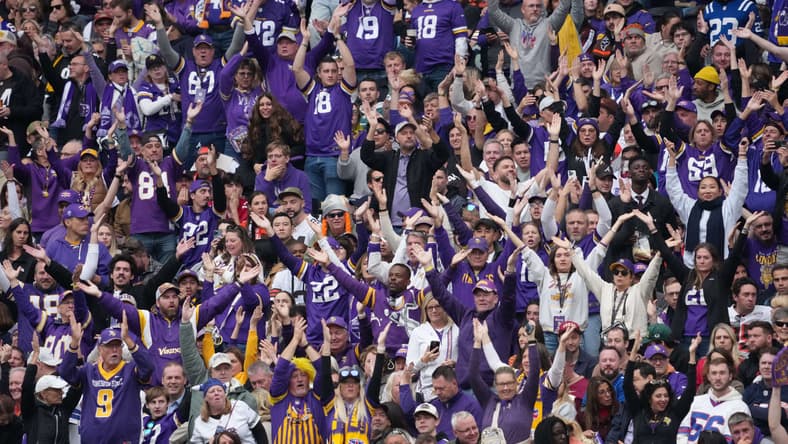 Minnesota Vikings fans in London for Week 5 of the 2025 season.